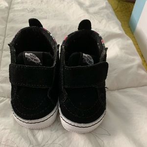 Velcro Strap suede and floral print soft sole